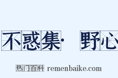 不惑集·野心是什么意思的图片